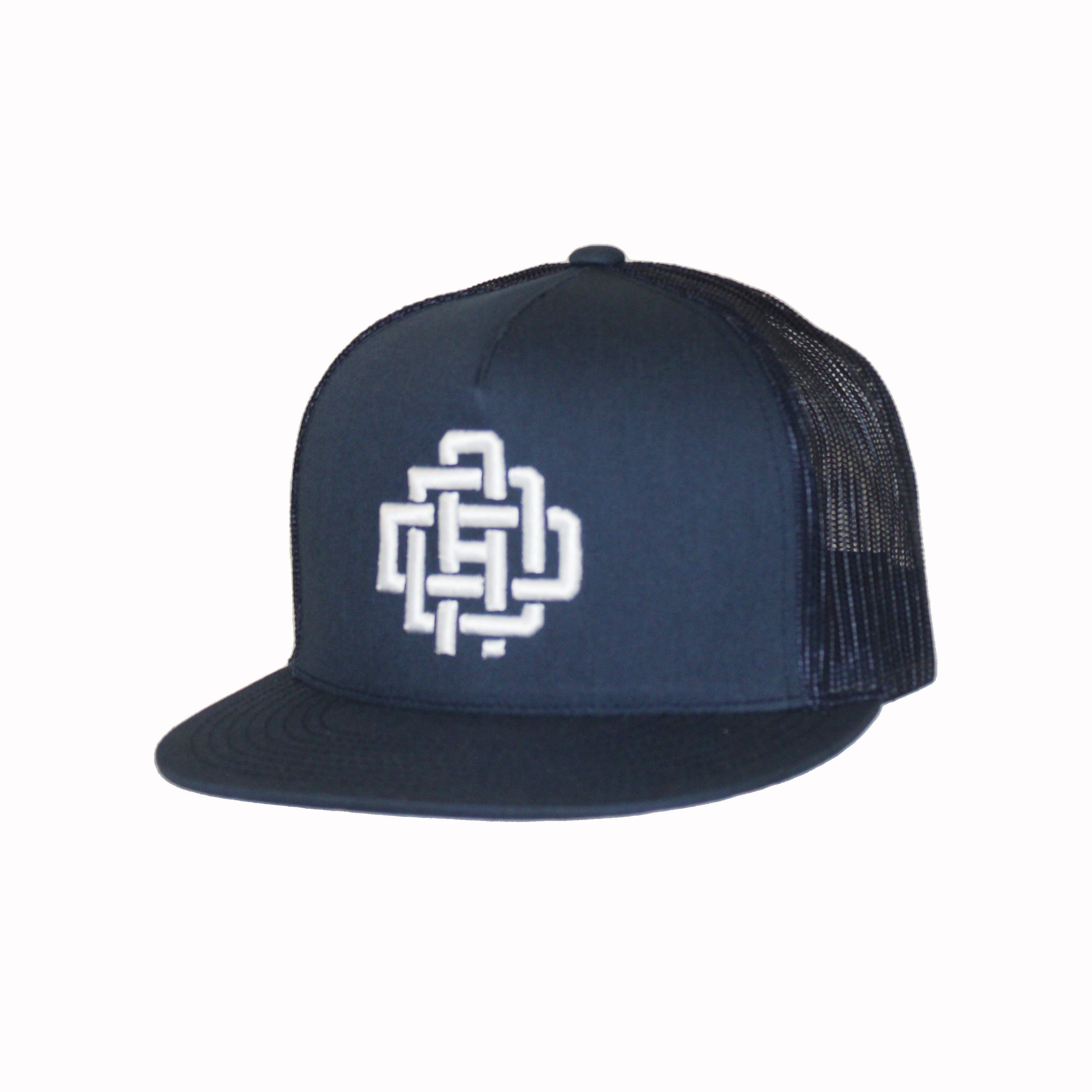 DAD Monogram Trucker Hat – Navy Blue and White Mesh Snapback