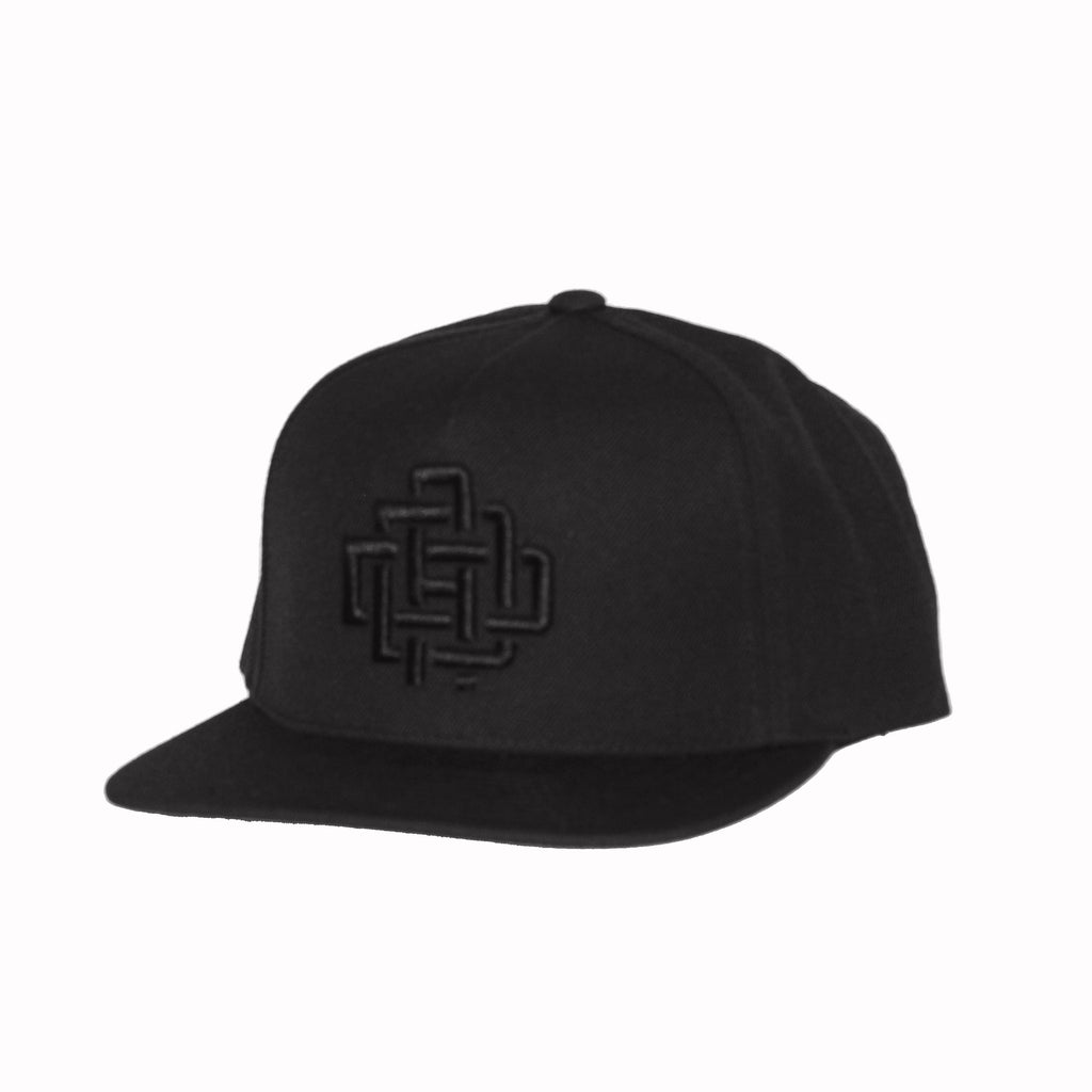 DAD Monogram Snapback Hat – Black on Black Premium Cap