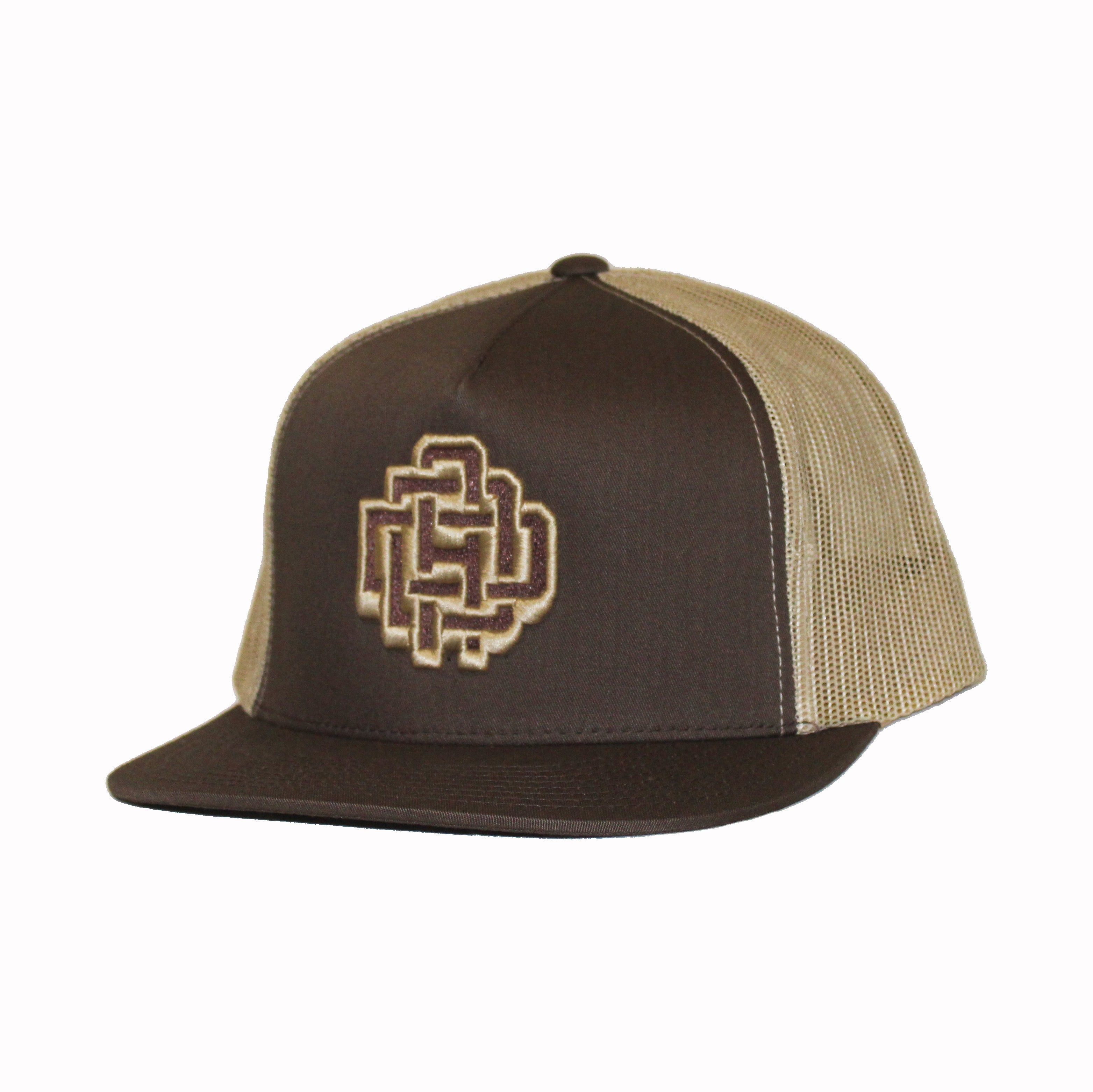DAD Monogram Trucker Hat – Brown and Khaki