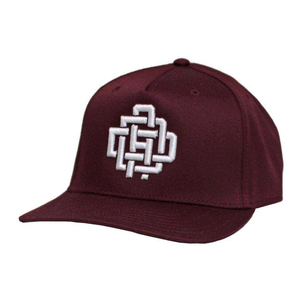 DAD Monogram Snapback Hat BURGUNDY Premium Cap
