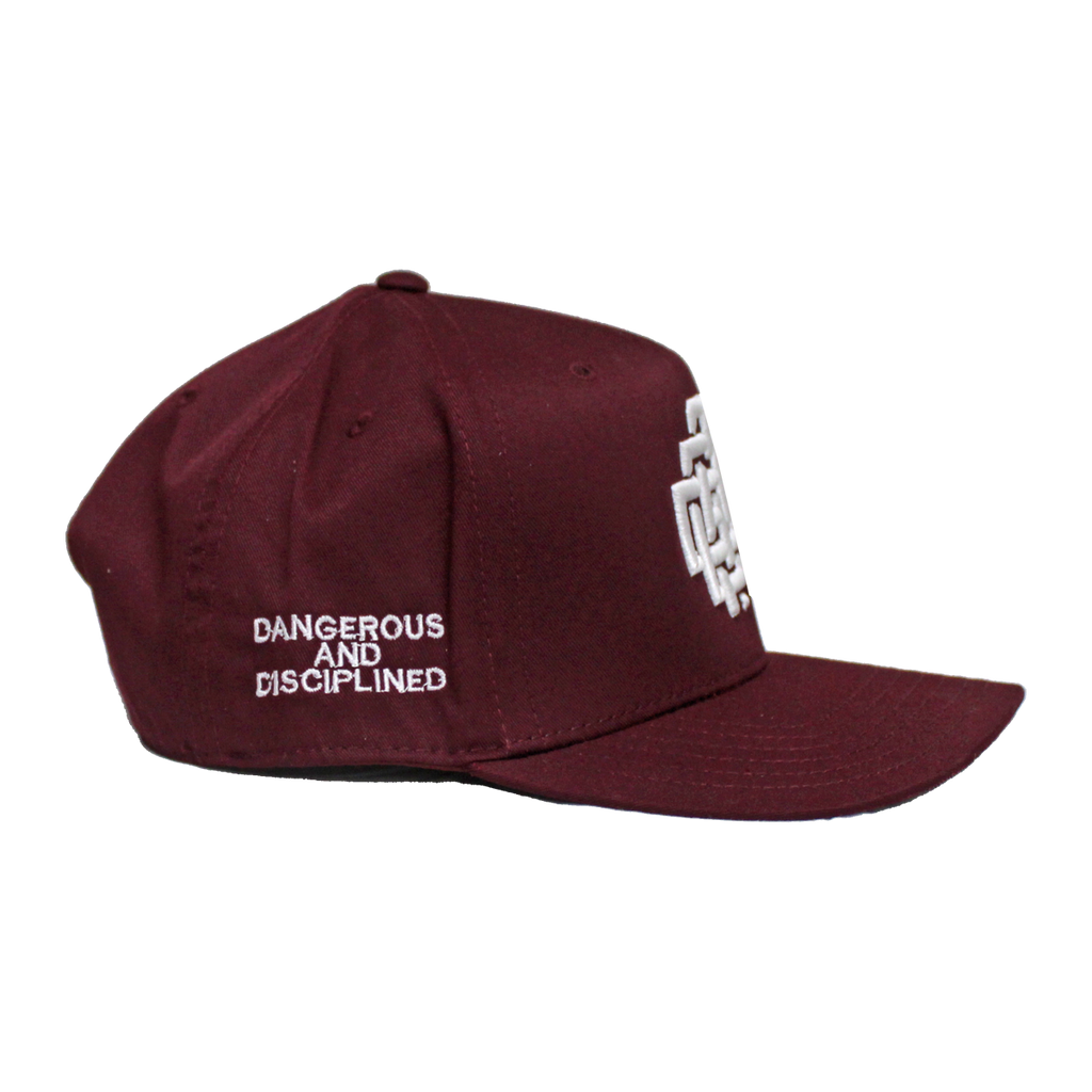DAD Monogram Snapback Hat BURGUNDY Premium Cap