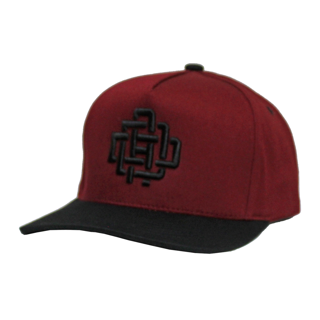 DAD Monogram  Hat – Burgundy and black Nissi cap