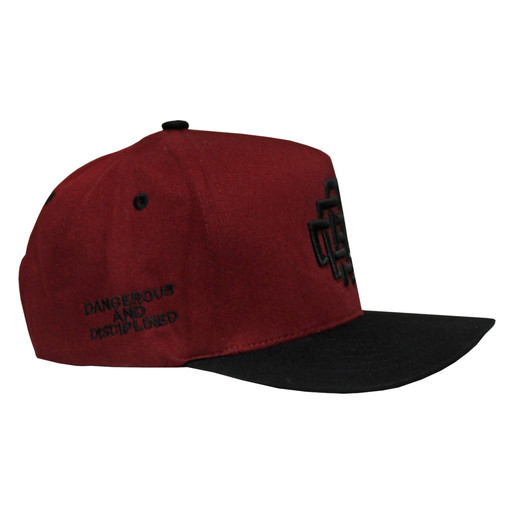 DAD Monogram  Hat – Burgundy and black Nissi cap