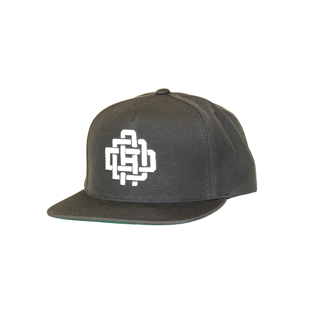 Grey and white Snapback monogram hat