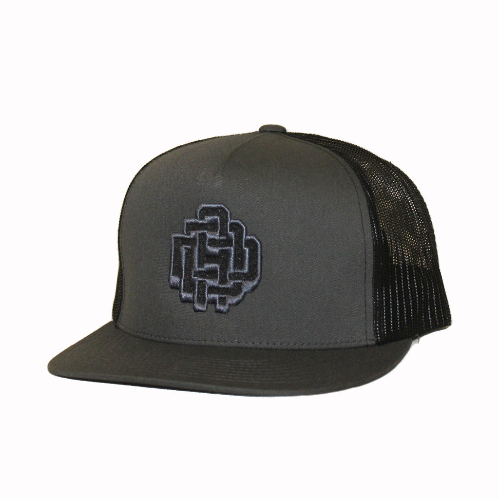 DAD Monogram Trucker Hat – Grey and Black