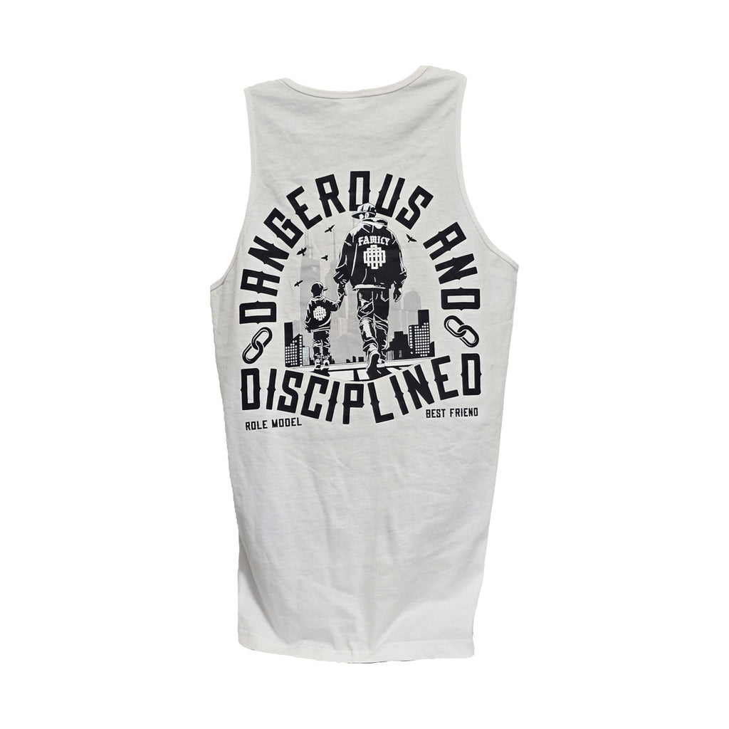 White Dad and Son DAD Acronym Tank Top