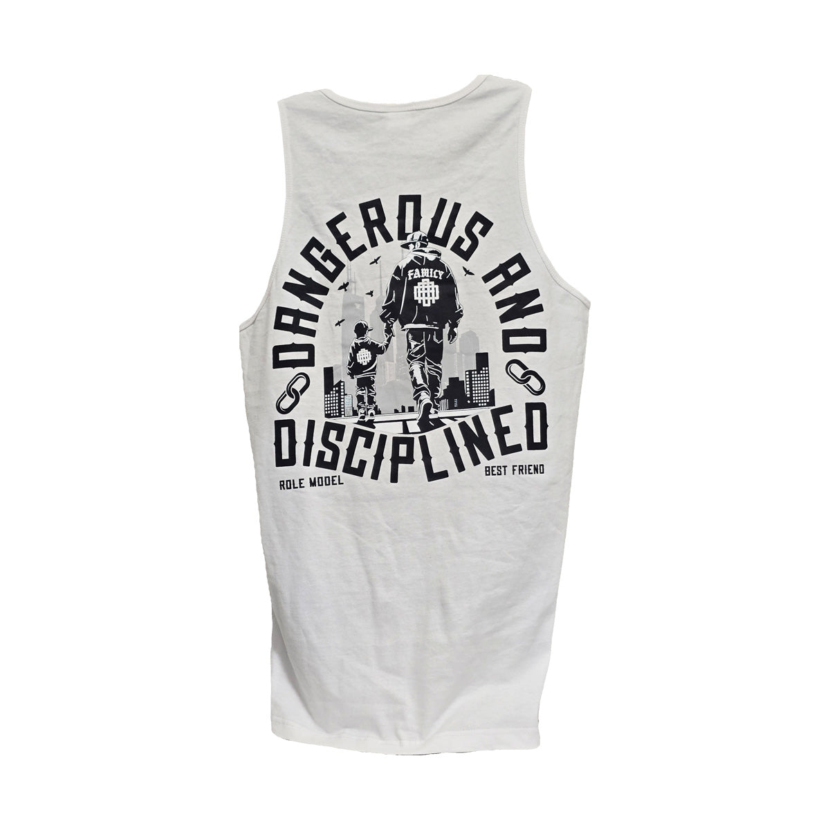 White Dad and Son DAD Acronym Tank Top