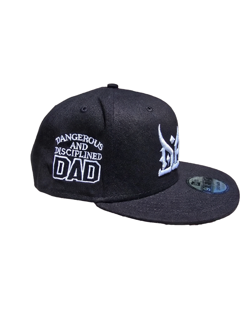 Dangerous And Disciplined DAD Calligraphy style Hat, New Era ADJUSTABLE snapback