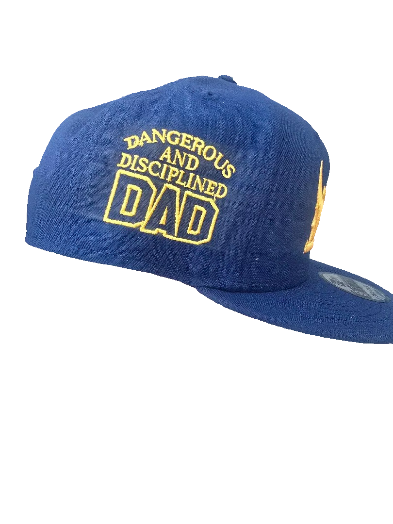 Dangerous And Disciplined DAD Calligraphy style Hat, New Era ADJUSTABLE snapback